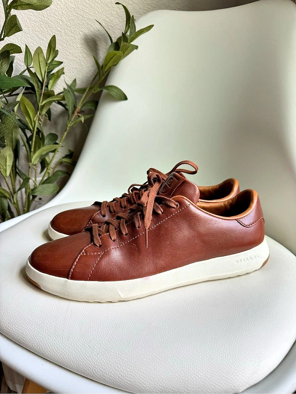 Cole Haan GrandPrø Tennis Sneaker GrandPrø Tennis Sneaker Leather Brown Size 11